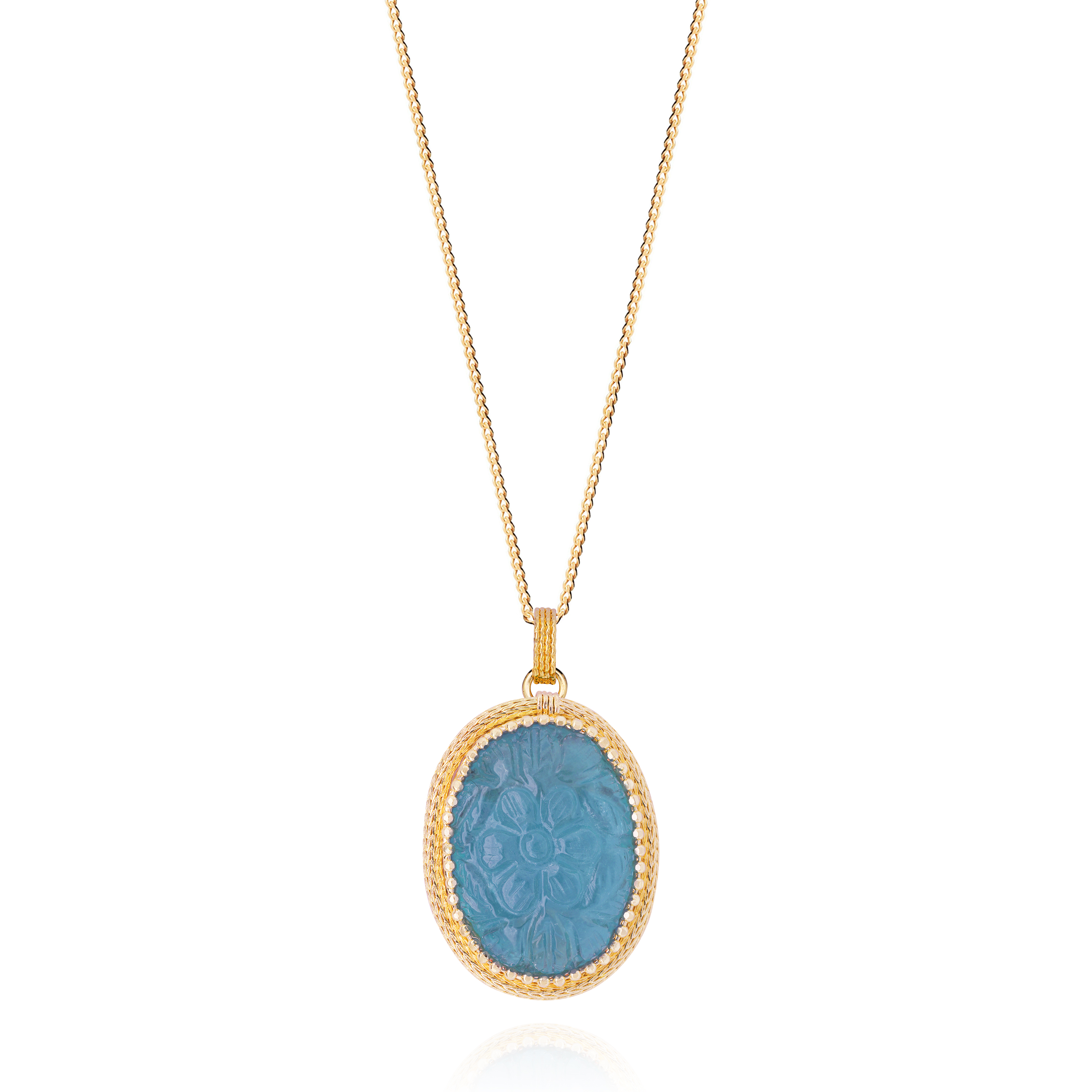 Verona Carved Aquamarine Pendant